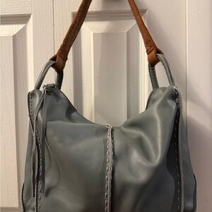 Sak Los Feliz Hobo (Maritime)- Stylish Gray/Blue Leather Shoulder Bag